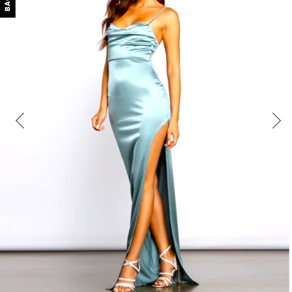 Lola High Slit Satin Maxi Dress